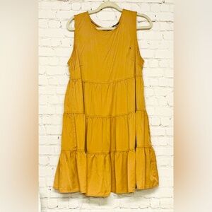 Tommy Hilfiger Tiered Sleeveless Tan/Camel Dress | Size 14
